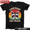 Live Fast Eat Trash Sarcastic Raccoon Funny Gift Tee Black T Shirt  Tees Cool Stylish Cool Tops Shirts for Gym Shirts Girls