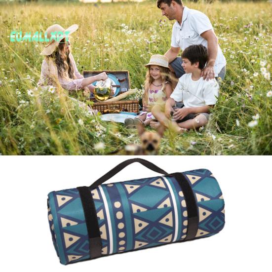 Bohemia Retro Aluminiumfolienbasis, faltbare Picknickdecke mit Aufbewahrungsseil, Verbundprozess, Camping, wasserdichte, feuchtigkeitsbeständige Matte, Outdoor-Zubehör