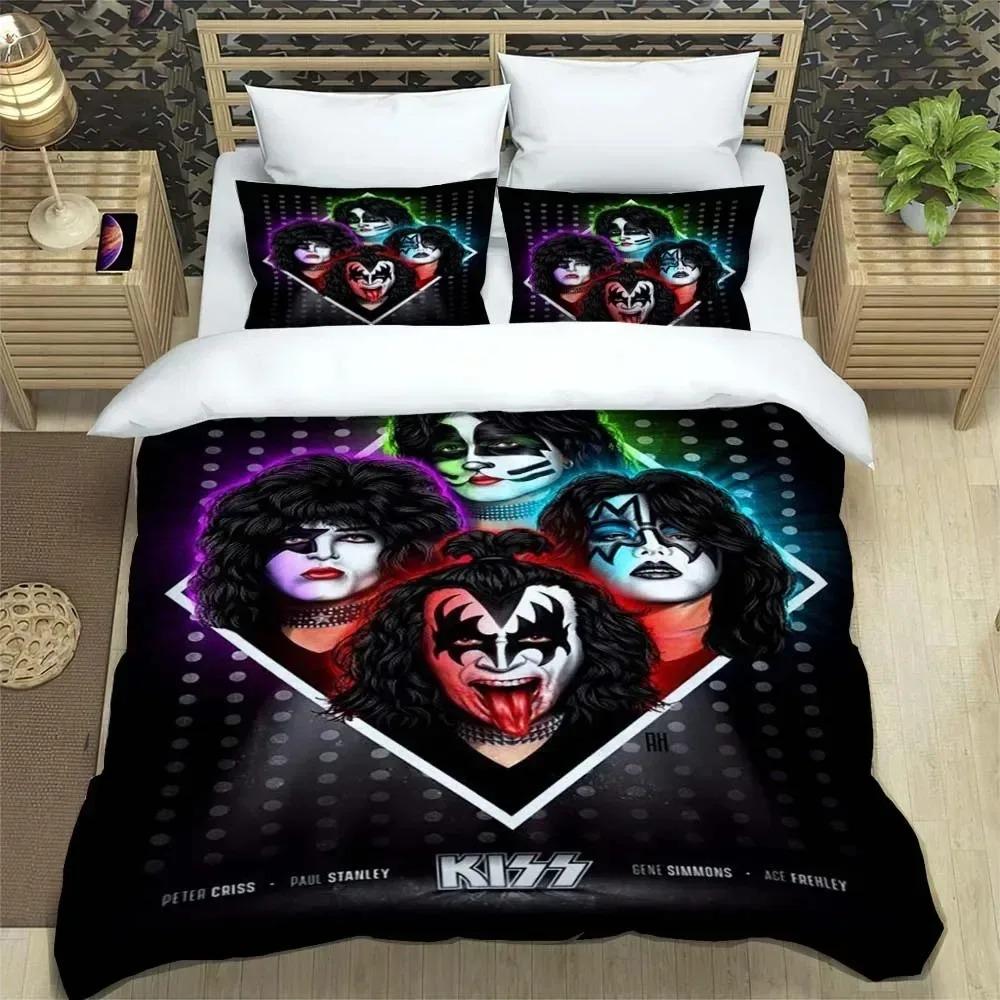 KISS Rock Band Bedding Set,Single Twin Full Queen King Size,KISS Music Bed Set Kid Bedroom Bedding Sets