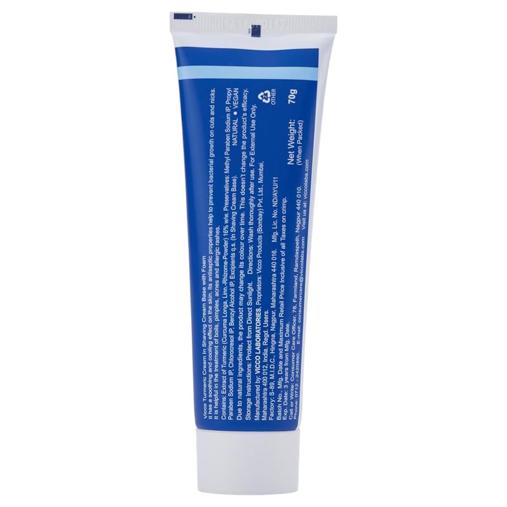 Vicco Krem do golenia z kurkumą Baza piankowa Regularny 70g Opakowanie 2 szt. Gładkie czyste nawilżające golenie