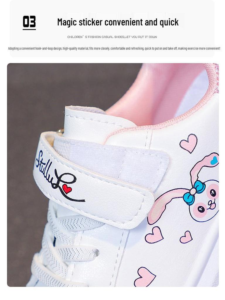 2025 Weiche Sohle Rutschfeste Weiße Laufschuhe für Mädchen - Perfekt für die Grundschule und Sport