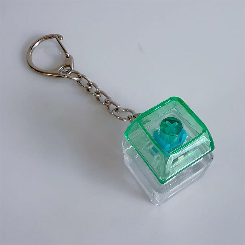 1Keys Color Clear LED Mechanical Keyboard Keychain Toy Stress Relief DIY Button Finger Keyboard Caps Toy Key Switch Shaft Tester