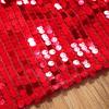 Girls Sequin Crop Top Halter Neck Tutu Skirt 3D Flower Clip Dance Costume Set Training Outfit