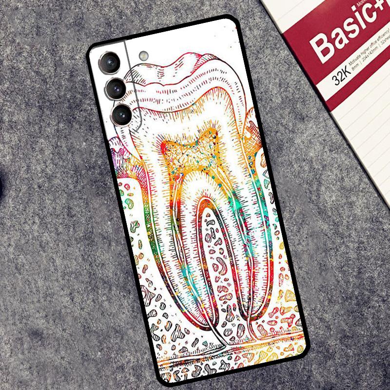 dentist tooth pattern Case For Samsung Galaxy S25 S26 Ultra S20 S21 S22 S23 S10 Plus S25 FE S24 Ultra Cover Coque