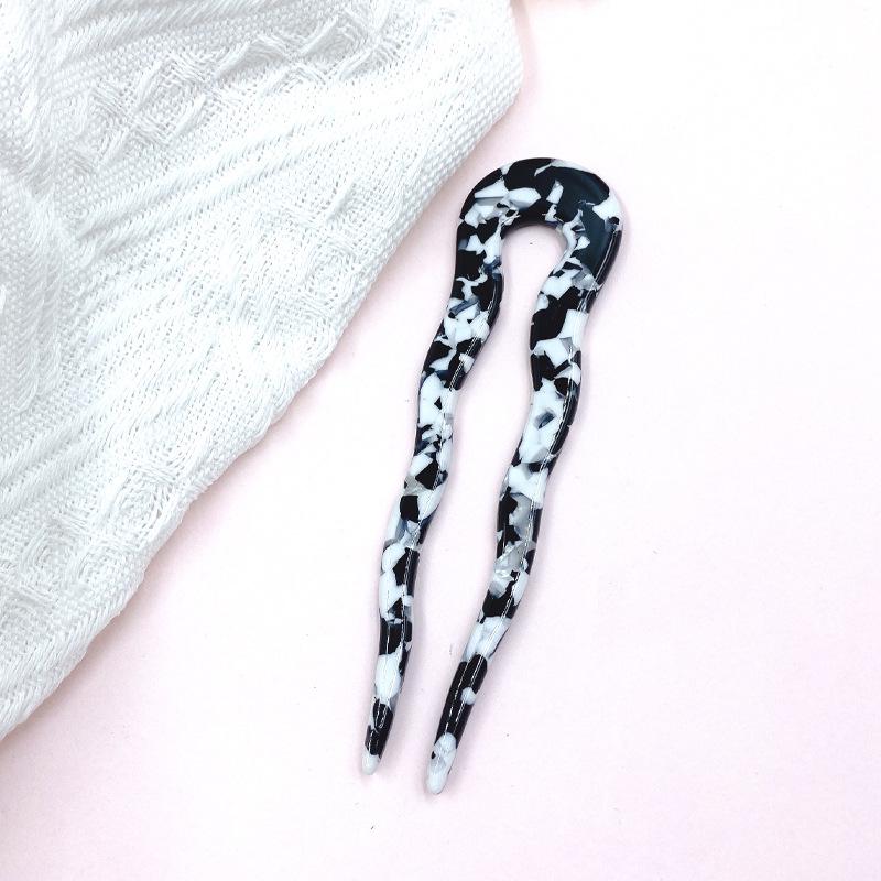 

Корейская U-образная ацетатная заколка для волос для элегантной небрежной прически «пучок»