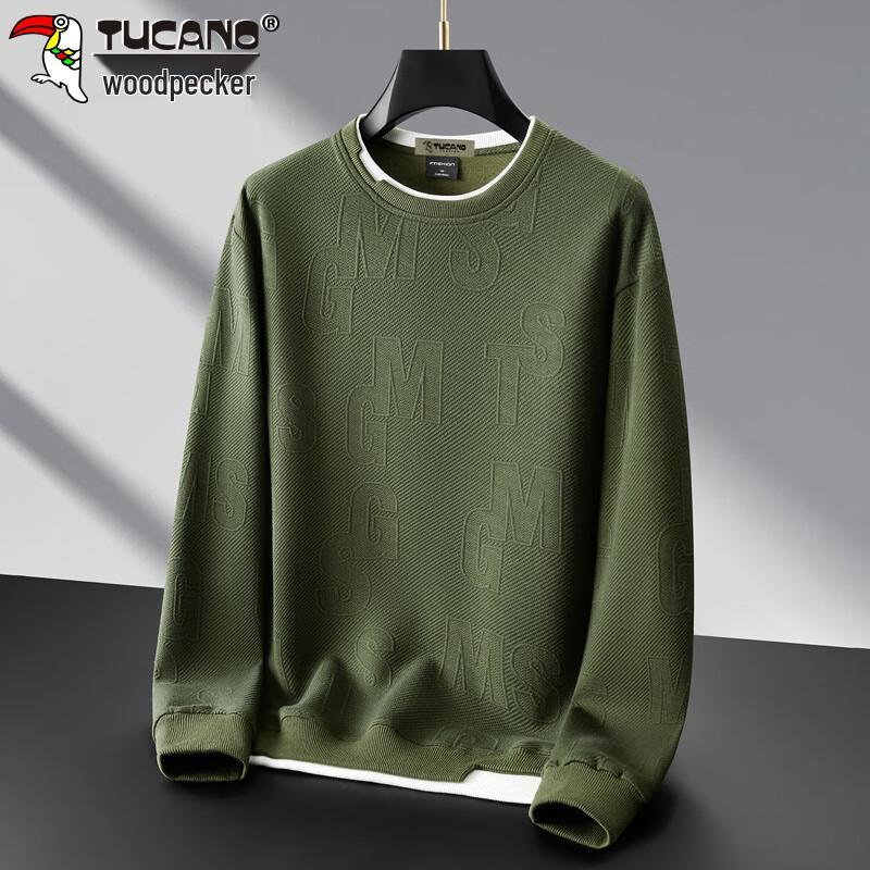

TUCANO Men s Faux Two-Piece Round Neck Long-Sleeve Sweatshirt XL