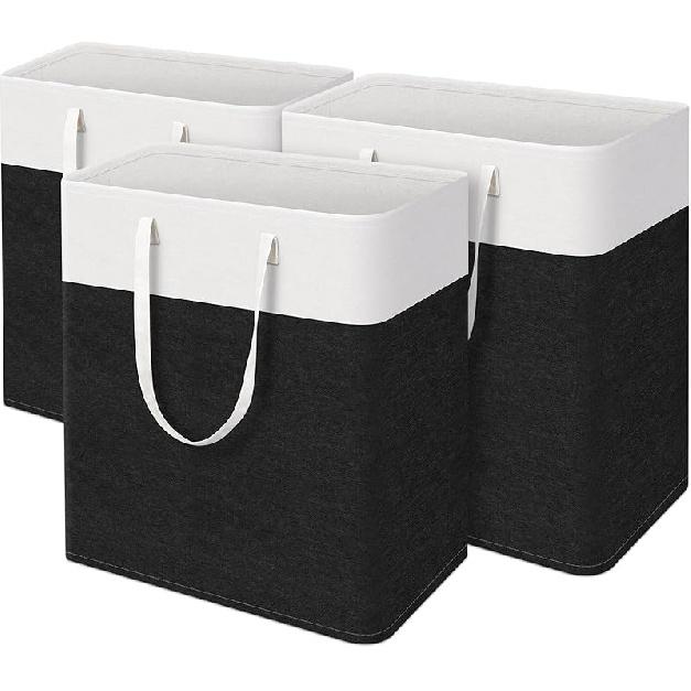 laundry basket 3-Pack, laundry hamper, Hamper with handles, collapsible laundry baskets, Waterproof dirty clothes hamper, Towel Storage for Home or 75L