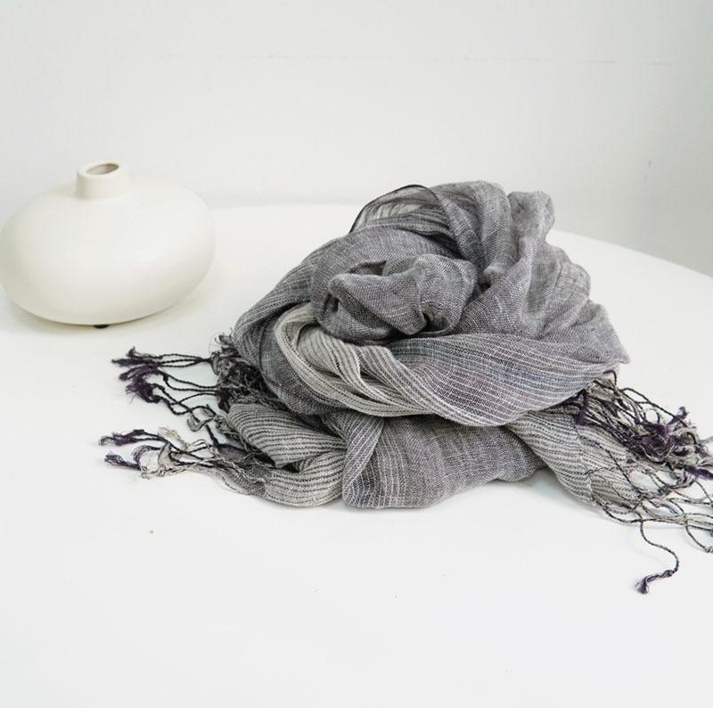 Japanese Rain Dew Linen Primary Color Scarf, Light Women'S Sunscreen Scarf