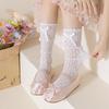 Meias para meninas primavera e verão meias de renda lolita versão coreana três camadas renda laço renda meninas pilha princesa meias