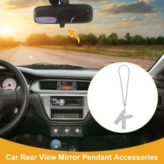 Letter K with Rhinestones Car Rear View Mirror Pendant Accessories Multicolor