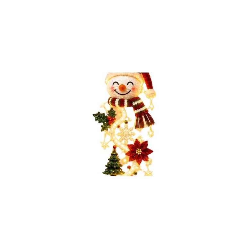 Festive Lighted Door Hanger Christmas Snowman Santa Reindeer Fabric Holiday Home Wall Decoration