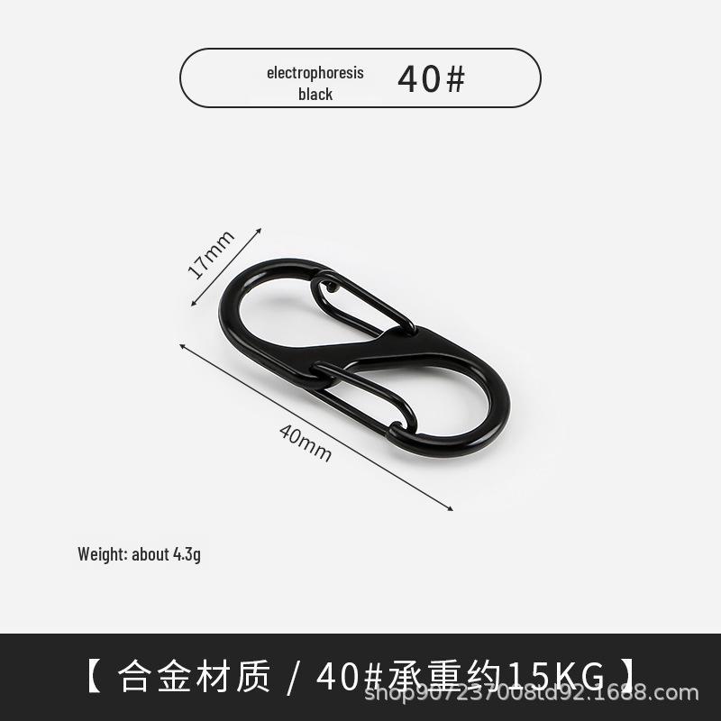 Zinklegierung Schwarz Elektrophorese S-förmige Feder Schnalle für Camping und Outdoor Bergsteigen