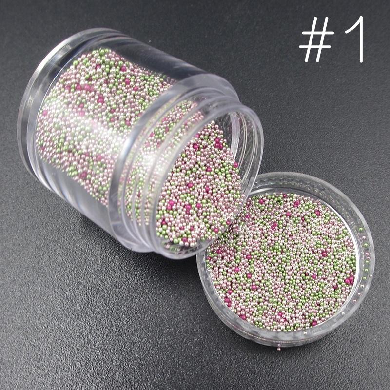 Nagelglaskralen drie kleuren gemengde kaviaar microkraal kaviaar nagellak