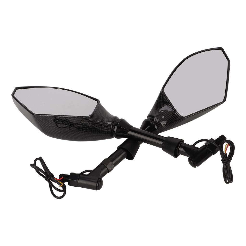 Rear View Mirrors with LED Turn Signals Universal Motorcycle Indicator Left and Right Replacement for Ducati