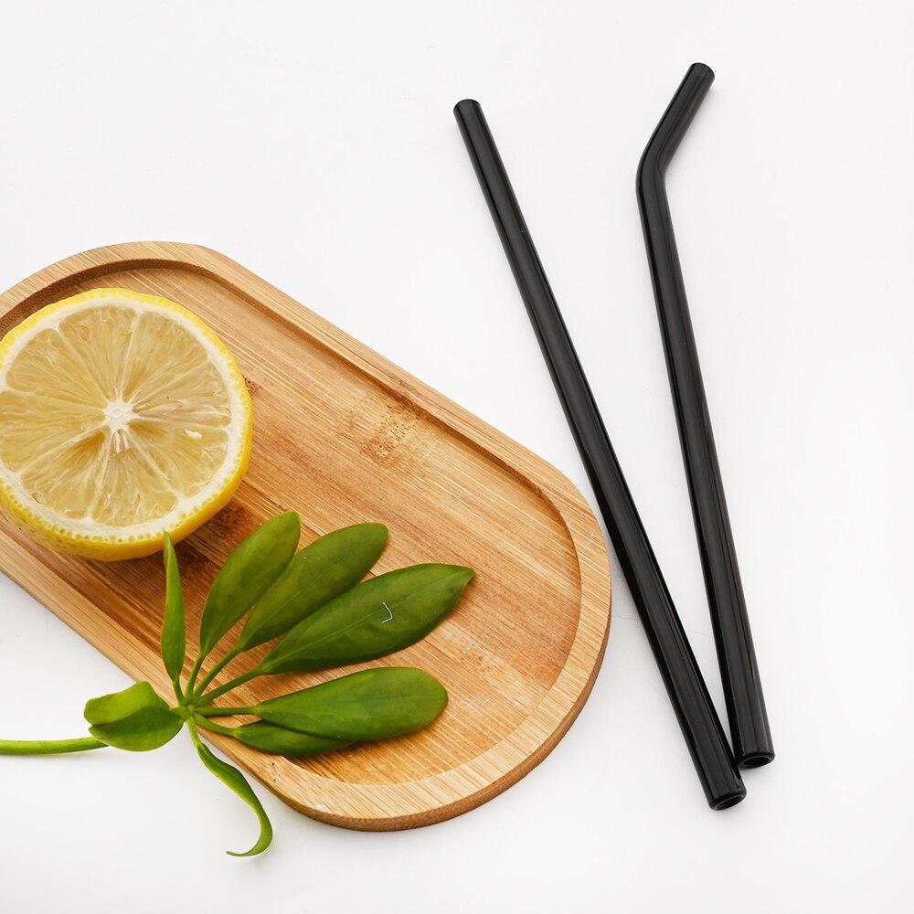 Healthy Eco Friendly Drinking Bent Glass Straws 200mmx8mm Reusable Glass Straws Set Multicolor for Cocktail Smoothie Milkshake