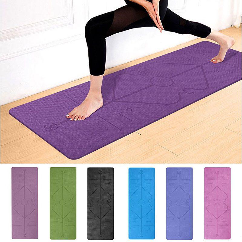 Mat 6mm Yoga Positie Lijn Antislip Tapijt Mat Beginner Milieu Fitness