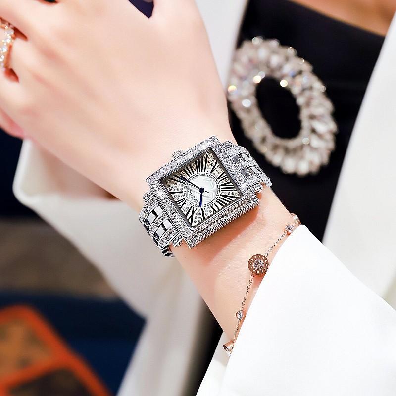 Fashion Full Diamond Square Roman Temperament Full Diamond Strap Diamond Inlaid Watch Women Personalized Watch Women