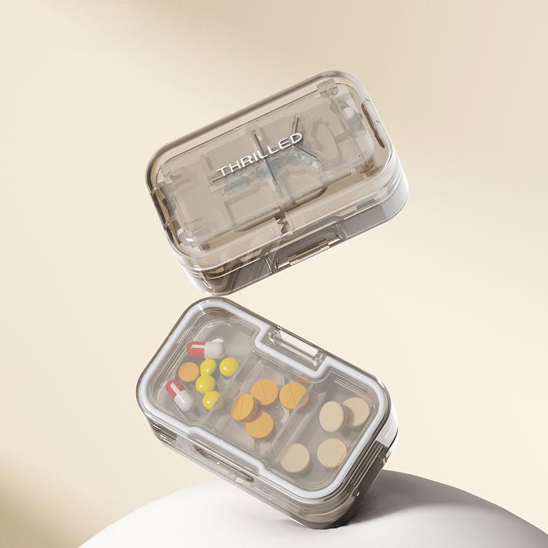Multi-function Portable Pill Cutter and Splitter with Dual-division Pill Box