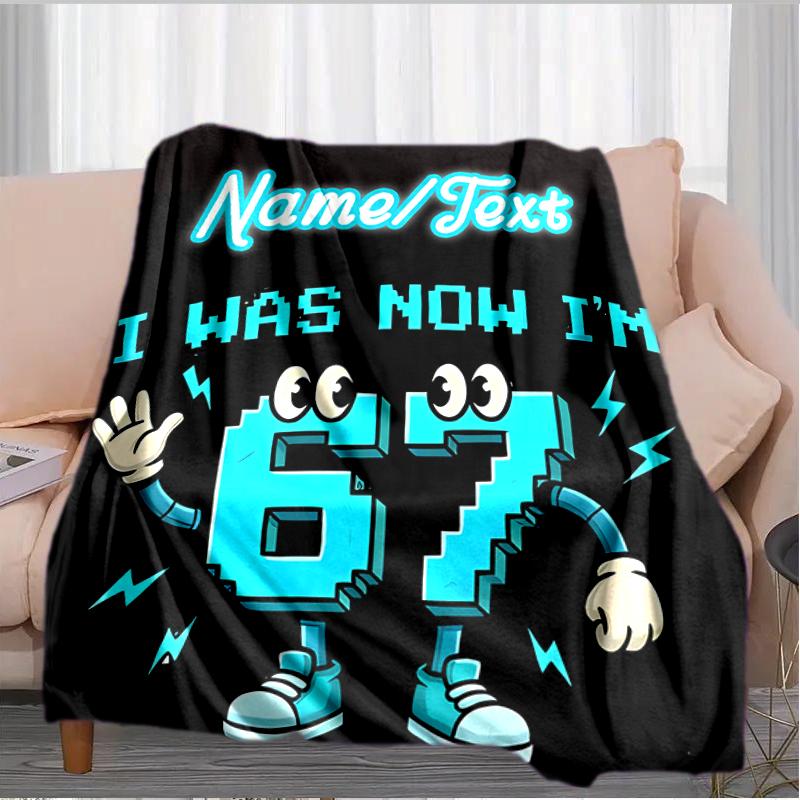 1PC Custom Name Anniversary Celebration Flannel Blanket Versatile,all-season Throw Suitable for the Living Room,bedroom,camping,travel,and Gift