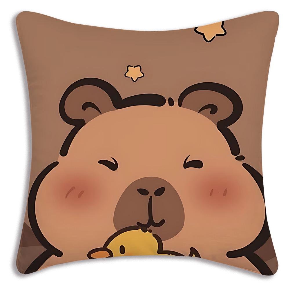 Cute animal C-Capybaras Pillow Covers Cartoon Sofa Decorative Home Double-sided Printing Short Plush Cute Cushion Cover