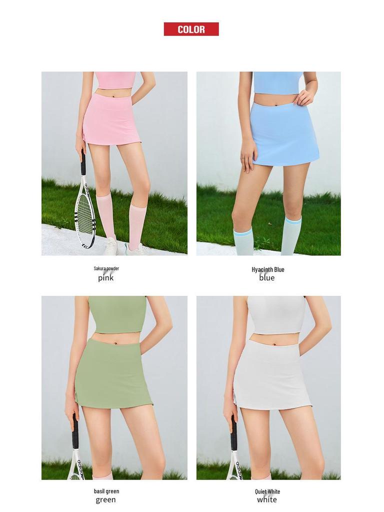 Summer Slim-Fit Quick-Dry Tennis and Running Skirt with Built-In Shorts