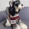 Pet Dog Cat T-Shirt Winter Striped Cotton Casual Tee Small Breeds Like Teddy Schnauzer Bichon Frise