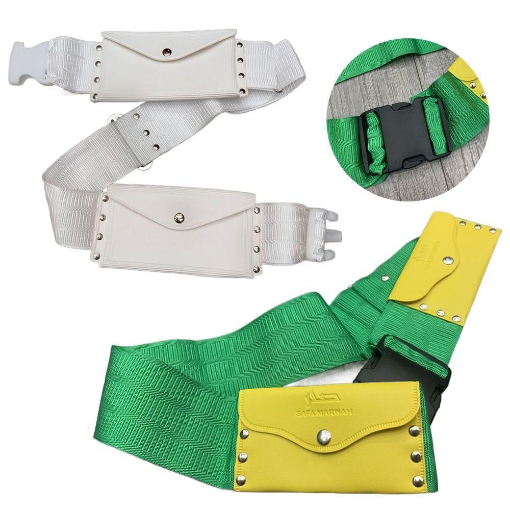 

Wide Hajj Belt Oxford Cloth Prayer Belt Unisex Arab Fanny Pack Umrah Girdle 110cm білий