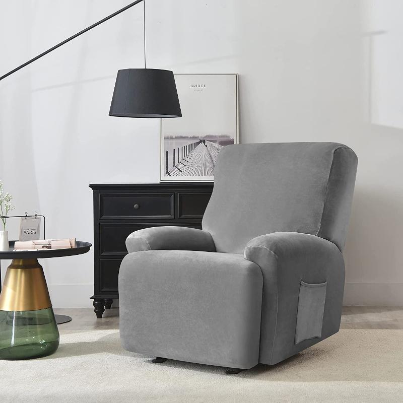 Single Seat Anti Slip Recliner Sofa Covers Velvet Stretch Reclining Couch Slipcovers Furniture Anti Cat Scratch Recliner Chair P
