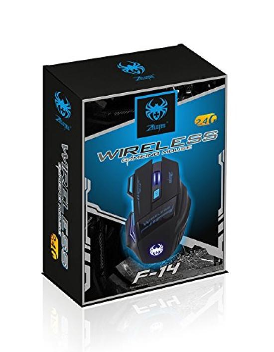 Wireless Gaming 4800 7 Ergonomic LED Lightweight and Compatible with Black Mouse, DPI, Buttons, Design, Energy-Efficient Design, Optical, Portable,
