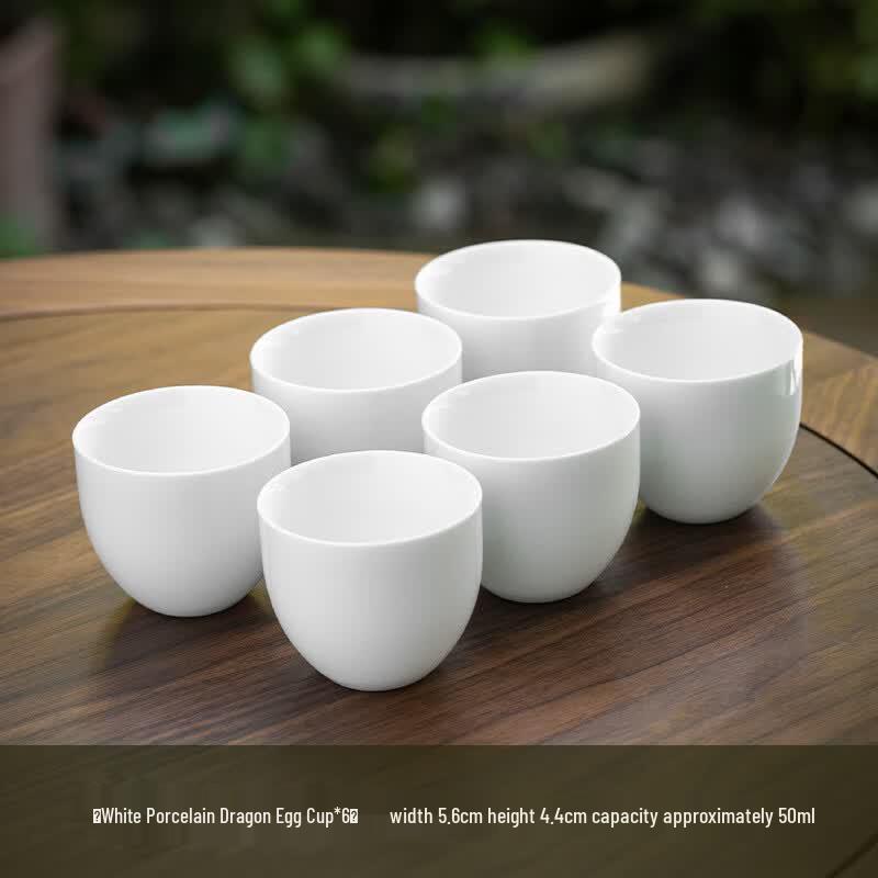 Longquan Celadon White Ceramic Tea Cups