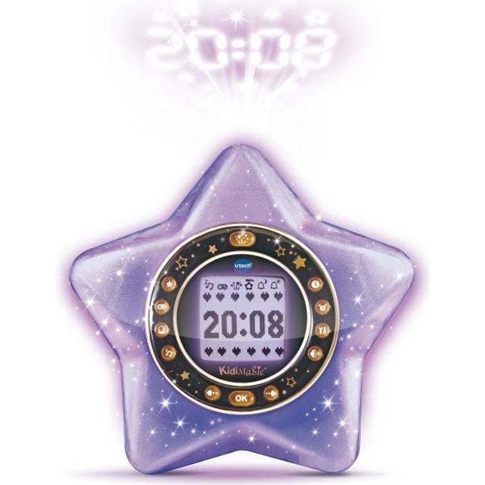 Réveil KidiMagic Starlight Violet - VTECH - 6 À 12 Ans - Projection Animée - 9 En 1