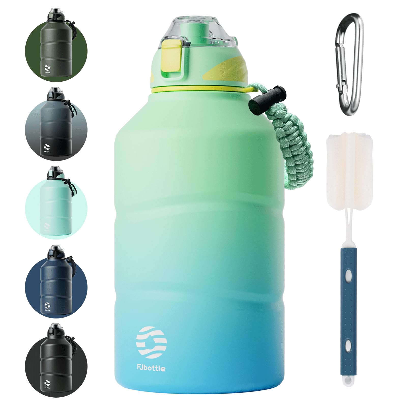 

FJbottle Liter Vacuum Insulated Water Bottle with Direct Sports Jug Sports Sports Drink Large Portable Wide Easy to Stainless Steel Bottle with