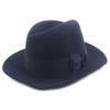 Excellent Hat Lapin Felt with Ribbon Navy Wool Mens 58 Used