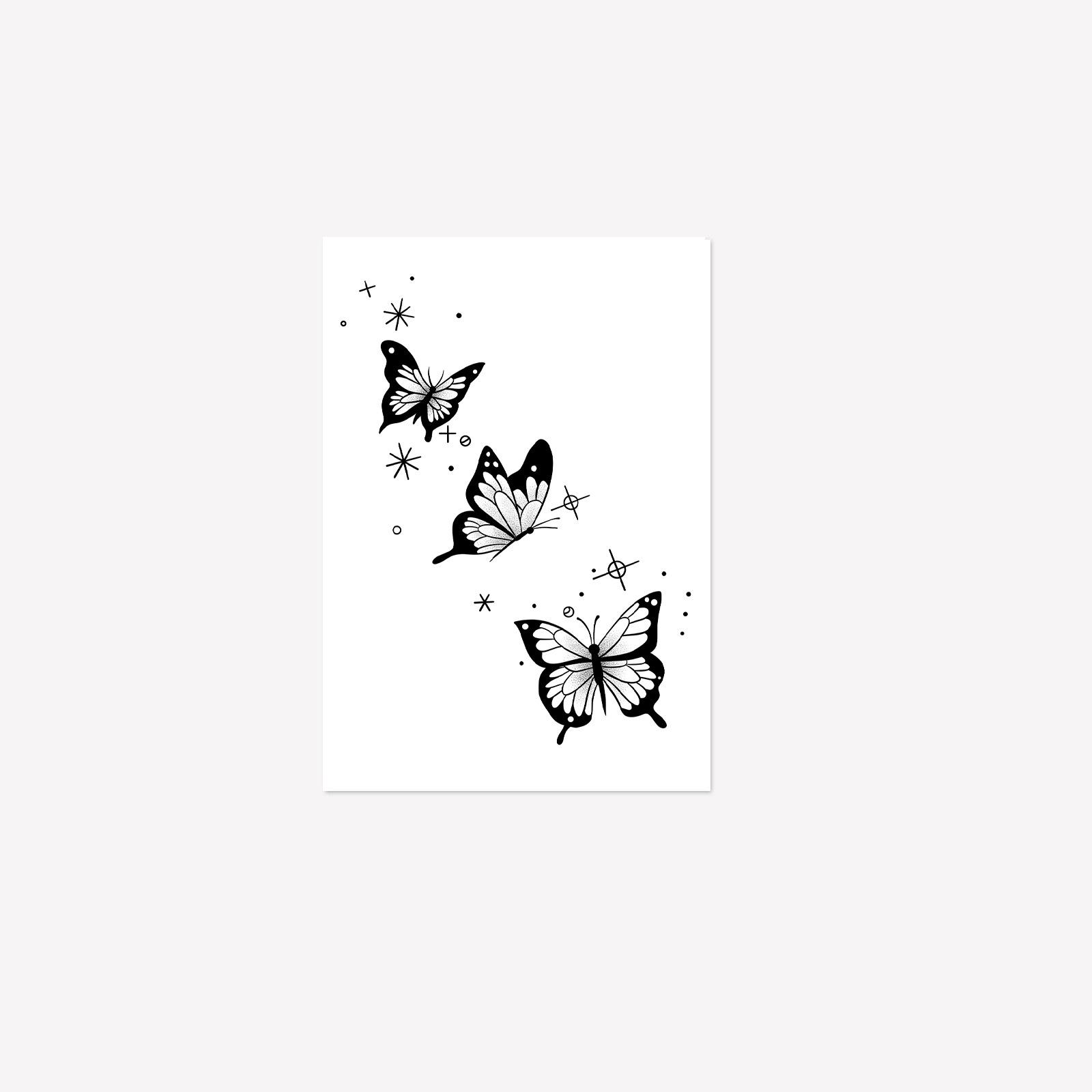 Advanced Sense, Simple And Beautiful, Small Fresh Butterfly Flying Collarbone Tattoo Sticker 7*10