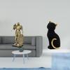 Nordic Knight Cat Resin Figurine Abstract Animal Sculpture Ornament for Desk Cabinet Office Table