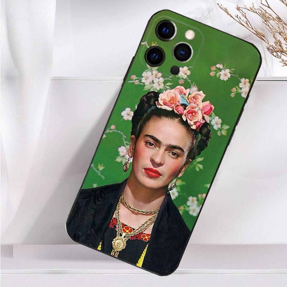 

F-FridAS K-KaHlo-ES Artist Phone Case For iPhone 17,16,15,14,13,12,11,Plus,Pro Max,XS,X,XR,SE,Mini,8,7,Soft Silicone Black iPhone15