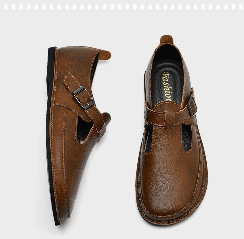 Spring Autumn 2025 Men's Business Casual Slip-On Leather Shoes with Soft Sole and Upper