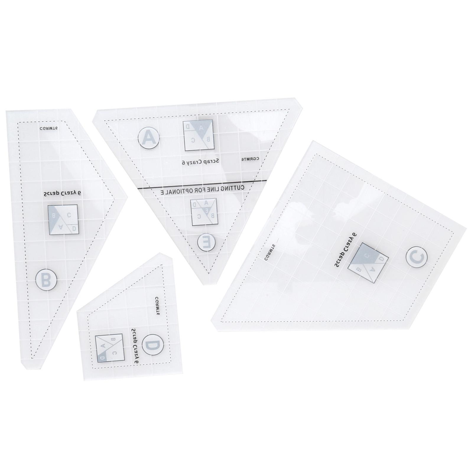 4 шт. Лоскутные линейки Набор прозрачных акриловых шаблонов для рукоделия Профессиональный швейный подарок