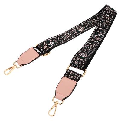 LIFKOME Sangle d'épaule, Ceinture de sac, Remplacement unique, Imprimé floral, Épaisse, Large, 3,7 cm, Longueur réglable, Bandoulière, Broderie ethnique, Élégant,