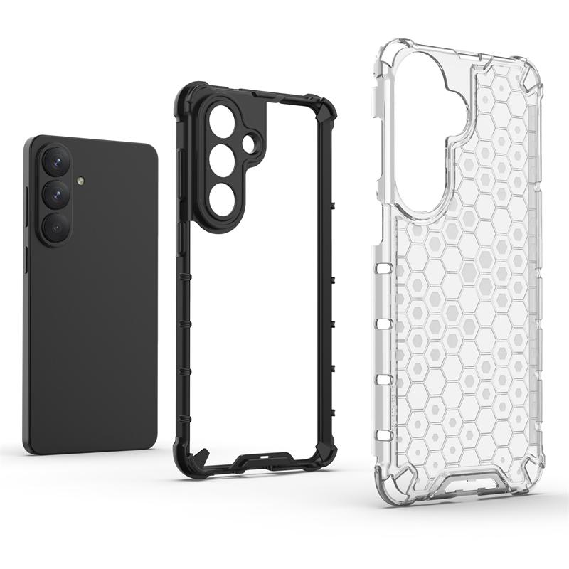 Transparent Phone Case For Samsung Galaxy S26 Plus Honeycomb Armor Back Case Samsung S26 Ultra Cover For Samsung S26 Plus Case