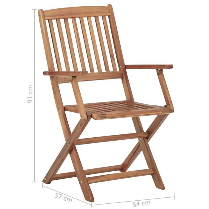 VidaXL Set of 6 Folding Garden Chairs with Cushions, Patio Seats, Dining Chairs, Patio Furniture 3074958