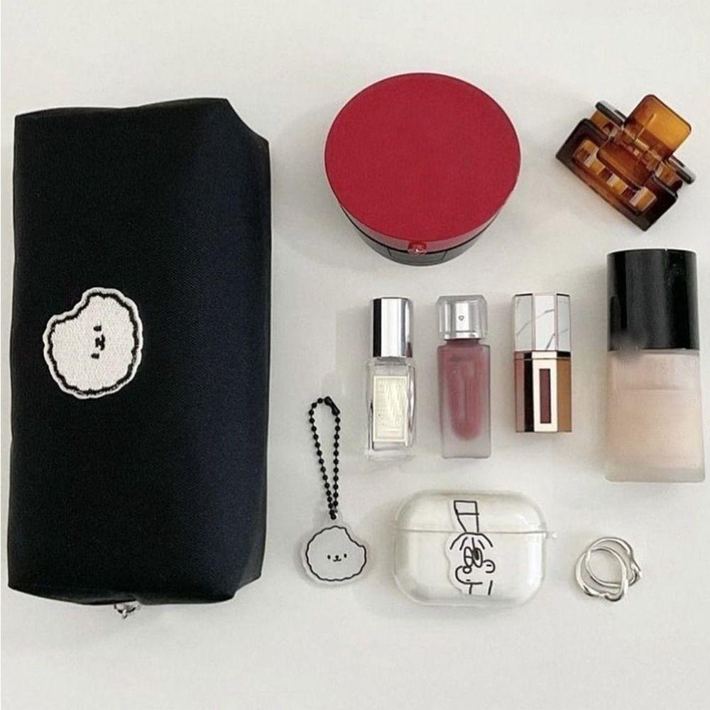 Multi-function Black Canvas Stationery Bag Pencil Bag Cosmetic Bag Storage Pouch