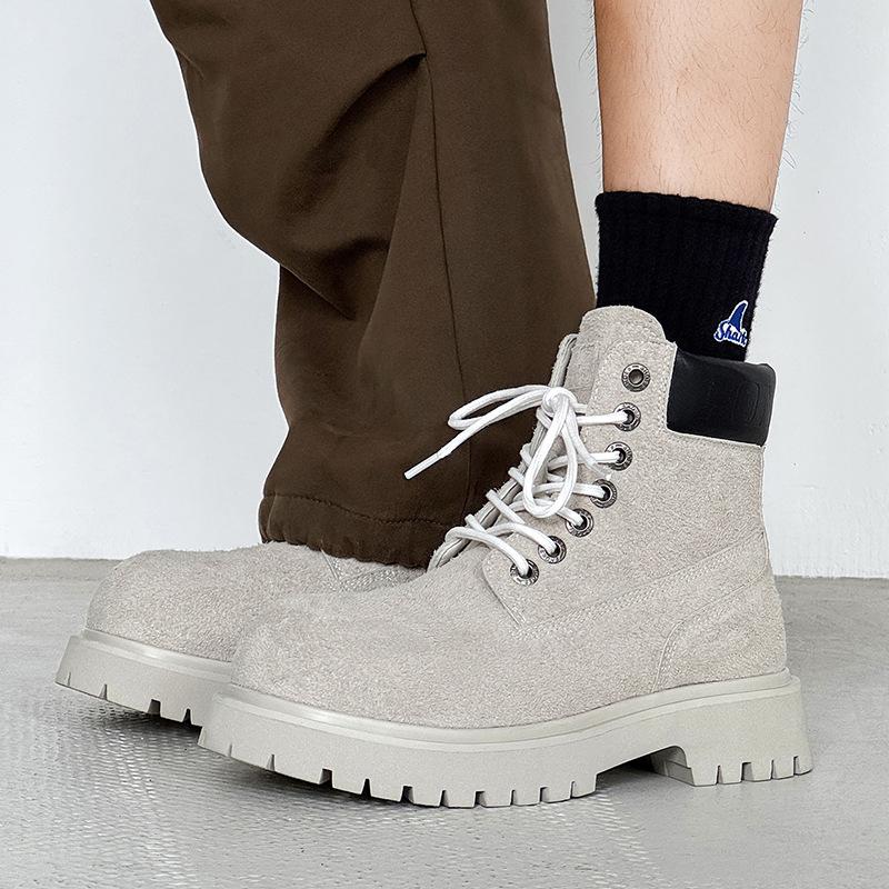Outdoor high-top desert boots big head thick-soled Martin boots heightening boots hiking shoes locomotive boots shoes
