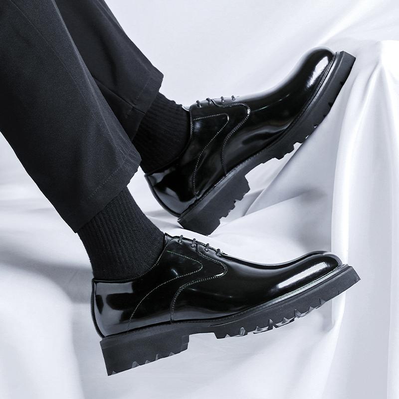 Herren formelle Derby Lederschuhe Klassischer britischer Designstil Bräutigams Hochzeit oder lässige Party Schuhe mit dicker Sohle Qualität Neu