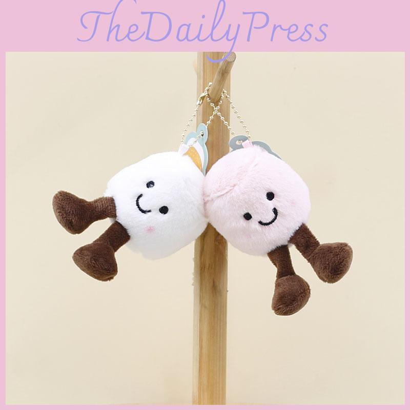 Plush Cotton Candy Keychain Stuffed Doll Cartoon Bag Decoration Keyring Gift