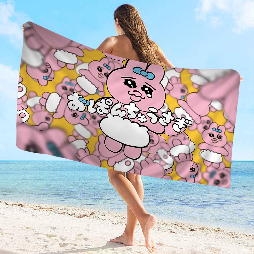 Cute O-OpanchuS-S Usagi Beach Towel Colorful Bath Towels For Girl Microfiber Quick Dry Sand Free Beach Yoga Spa Gym Pool