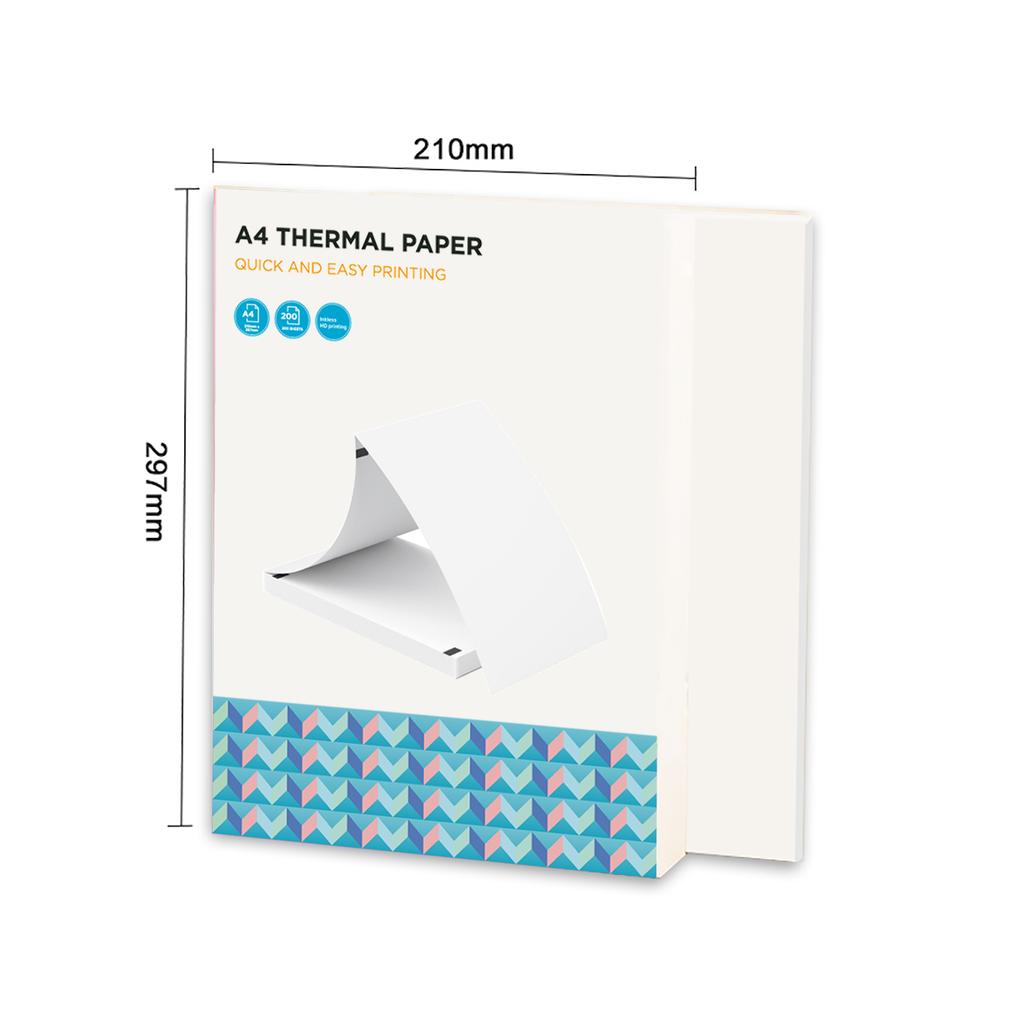 A4 Thermal Paper 200 Sheet Fanfold Printing Paper for Thermal Printer L81 A81 A80 Compatible with PeriPage A40 BPF