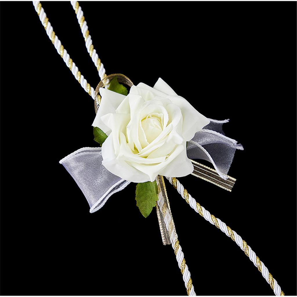 Wedding Ritual Cord with Colorful Rose Flower Soft Handweave Lassos Rope for Bridals and Grooms Attire Handfasting Cord