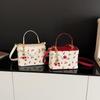 Summer New Square Crossbody Bag for Women Cute Cherry Buckle Handbags Versatile Commute Single Shoulder Bags