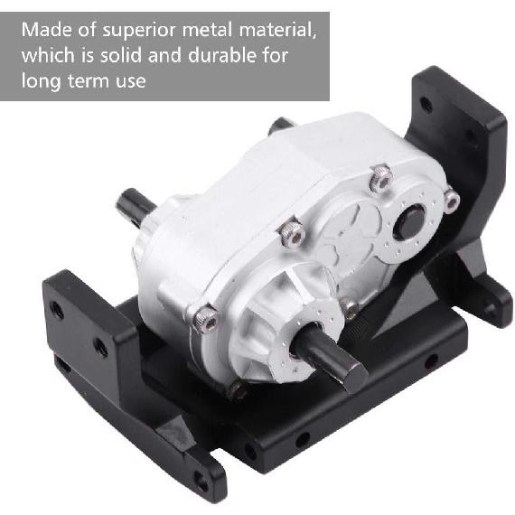 Gearbox Transfer Case with Mount, Metal Transfer Case Upgrade Components Parts with Mount Compatible with SCX10 / D90 1/10 RC Crawler Car